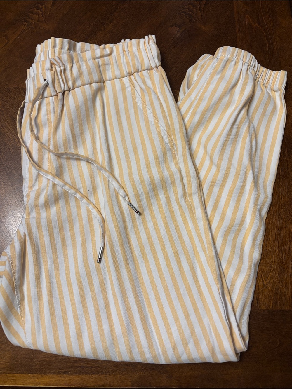 Tommy Hilfiger yellow/white casual pants/joggers, medium